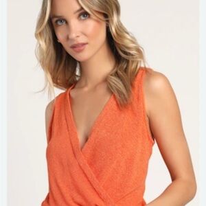 Lulu's Vibrant Orange Knit Top